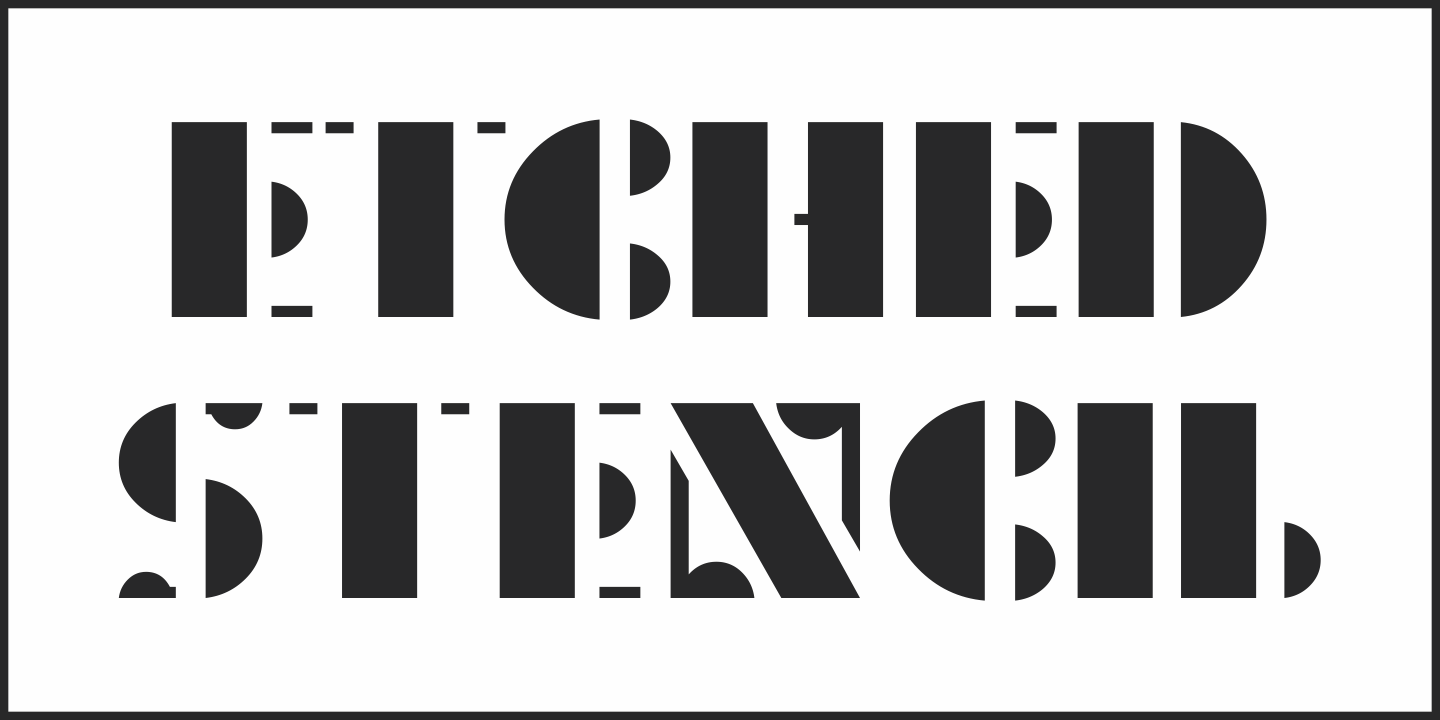 Пример шрифта Etched Stencil JNL #5